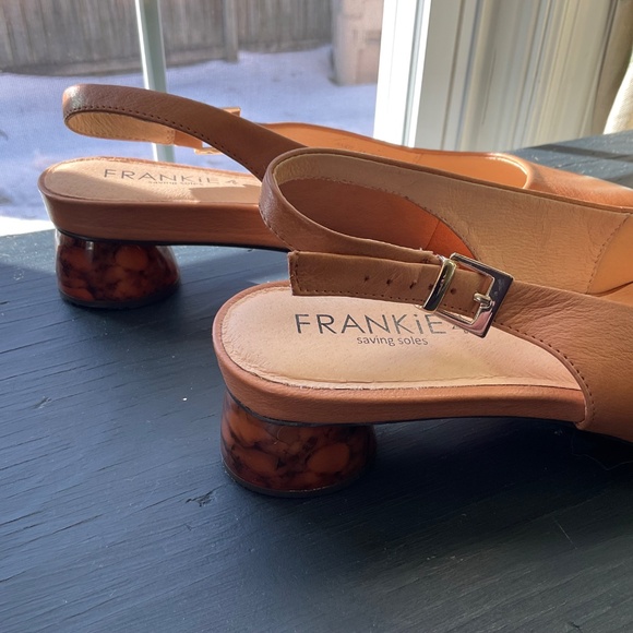 FRANKIE4 Juliett Low-heel Slingback in Camel Tortoiseshell Comfort size 13W - Picture 3 of 7